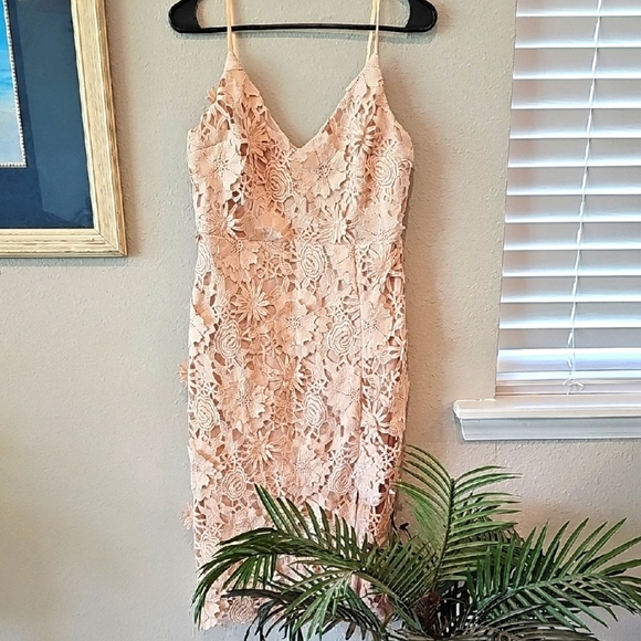 Lulu's Steal Your Heart Cream Crochet Lace Mini Dress - Picture 1 of 5